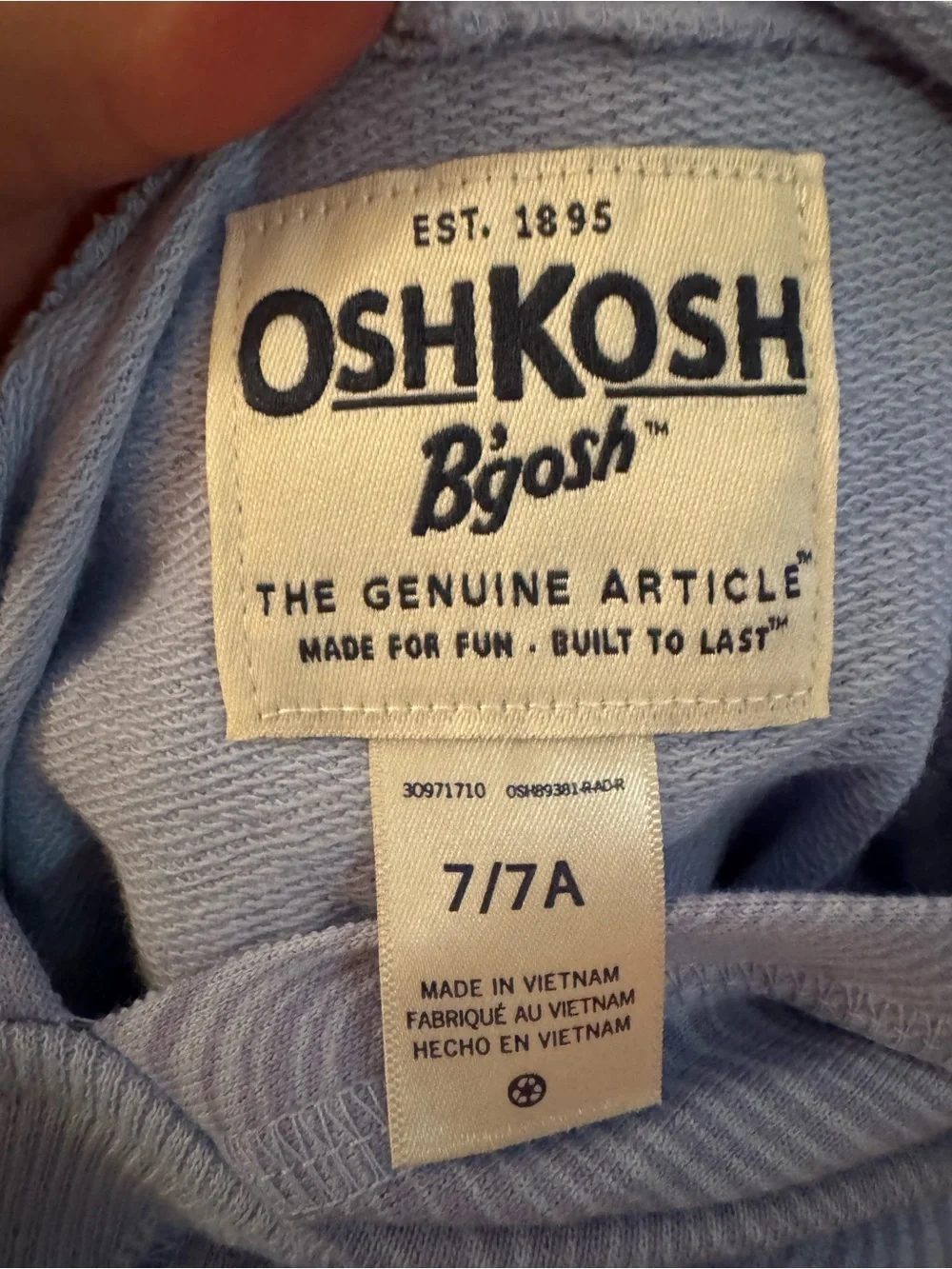 OshKosh Bgosh lilac hoodie